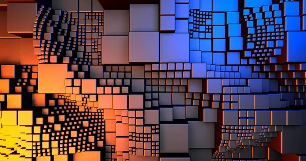3D abstrakter geometrischer Hintergrund von Blöcken — Stockfoto