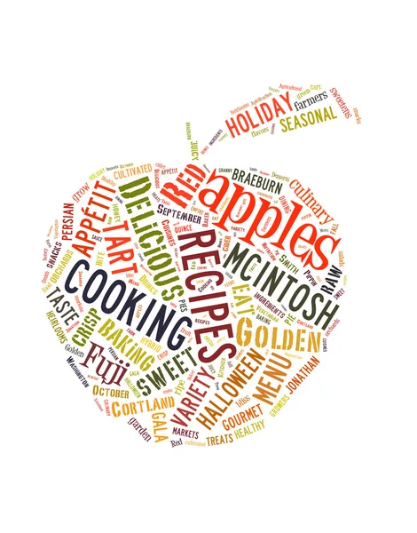 Word Cloud about apples — Stock Photo, Image