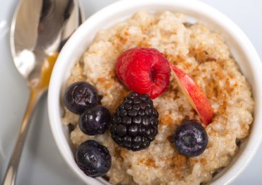 Oats  with fresh fruit clipart