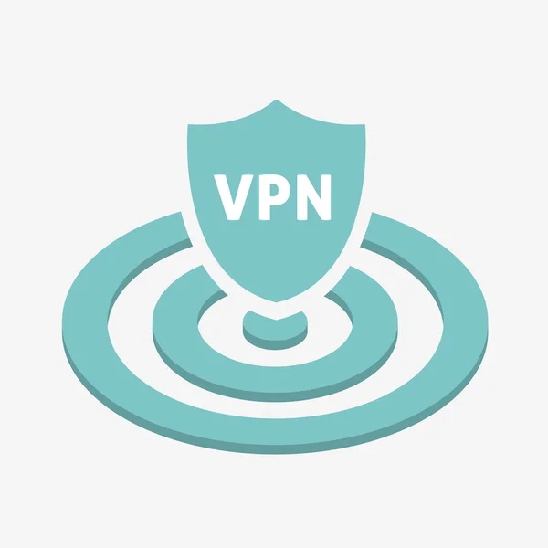 Vpnアイコンの概念 仮想プライベートネットワークサービス 白い背景に孤立した平面等角ベクトル記号 — ストックベクタ