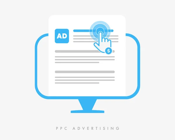 Pay Click Advertising Concept Strategy Icon Ppc Method Charging Online — Stockvektor