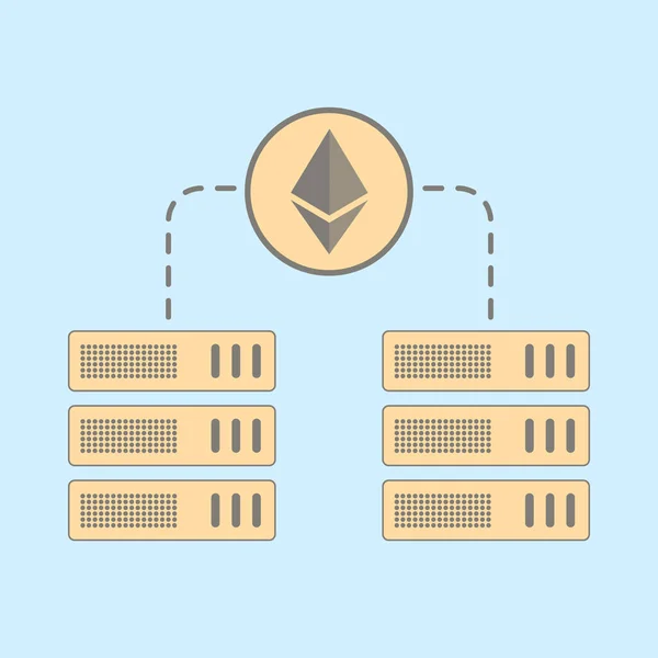Ethereum Proof Stake Staking Concept Eth Pos Merge Consensus Mechanism — Stockový vektor