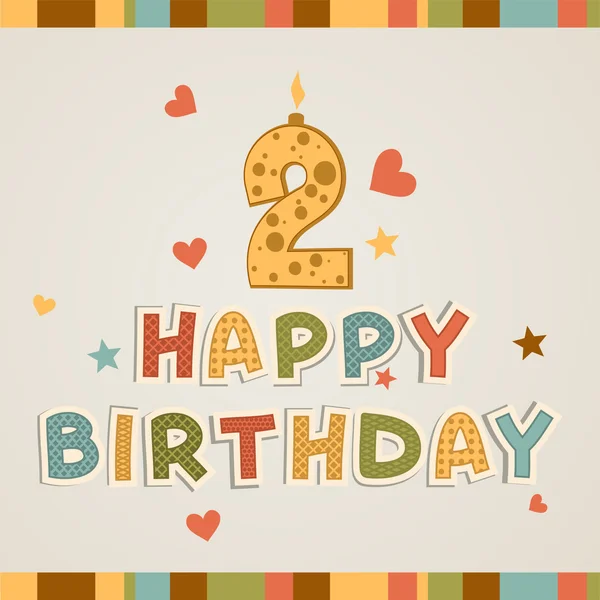 Happy birthday. Number two — Stock Vector