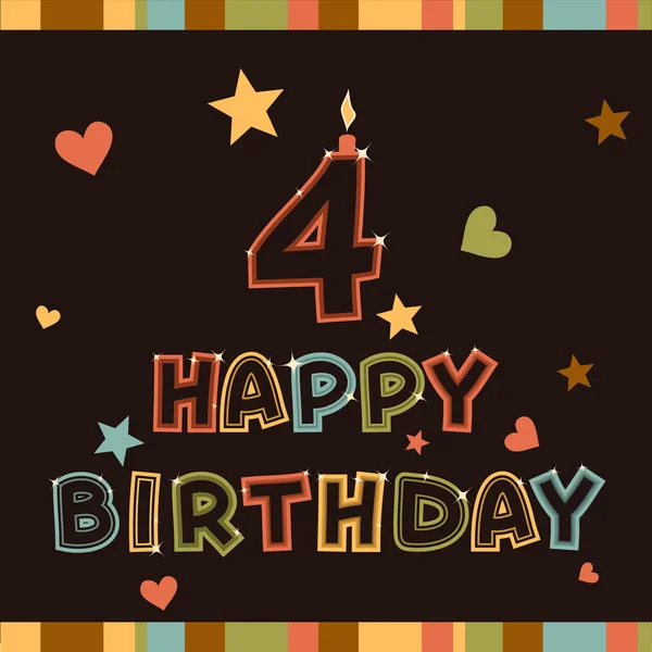 Happy birthday. Number four — Stock Vector