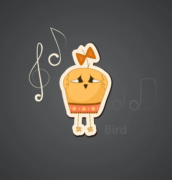 Lite fågel missnöjda musik — Stock vektor