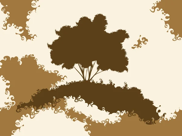 Grunge tree silhouette — Stock Vector