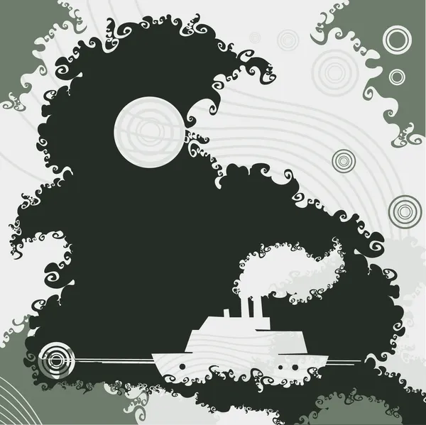 Boat Grunge background — Stock Vector