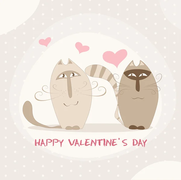 Valentine day cats — Stock Vector