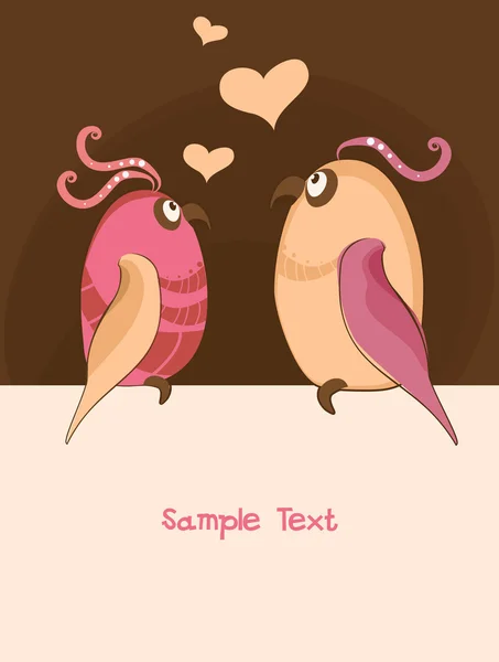 Owls couple in love. — Stock Vector