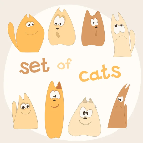 Uppsättning av katter — Stock vektor