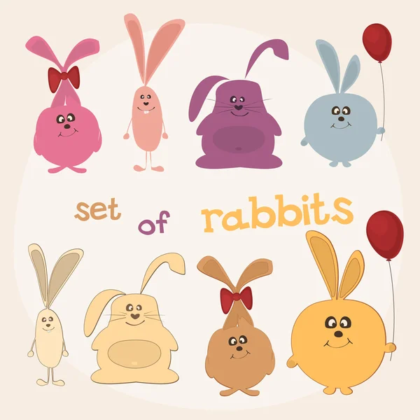 Set of rabbits — Stock Vector
