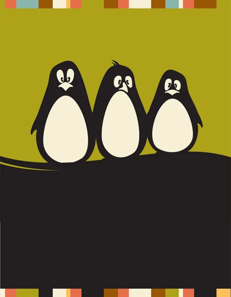 Pingüinos — Vector de stock