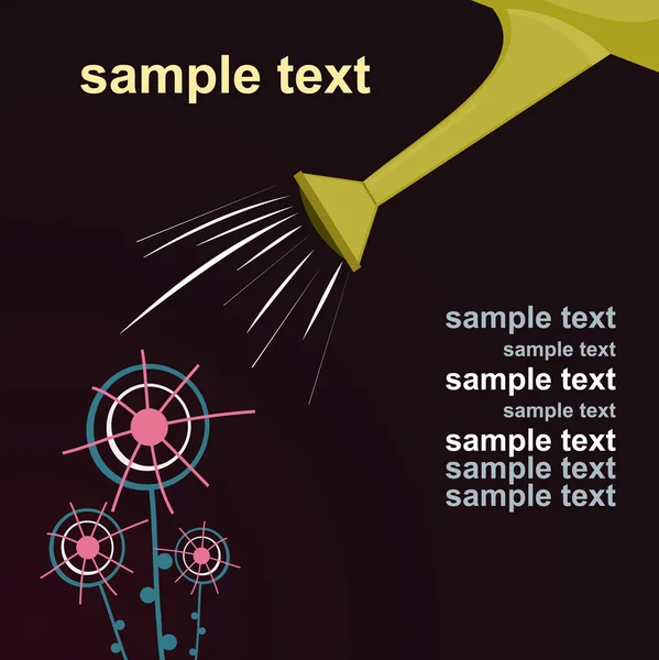 Sulama tenekesi ve çiçek — Stok Vektör