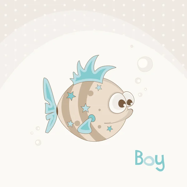 Menino bonito peixe bebê —  Vetores de Stock