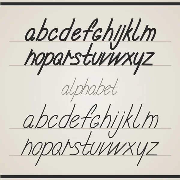 Handskrivna alfabetet — Stock vektor