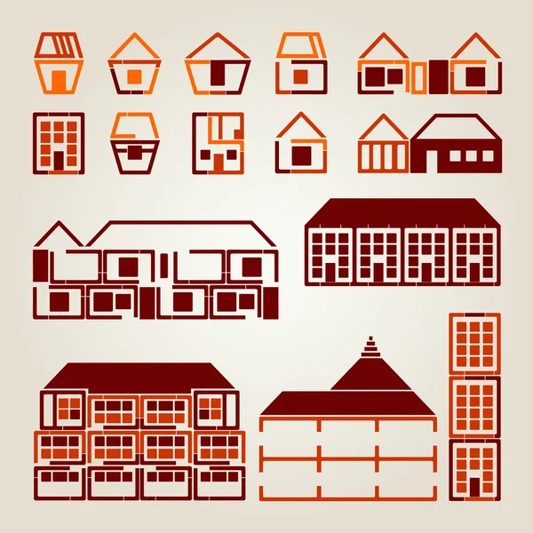 Casas vectoriales — Vector de stock