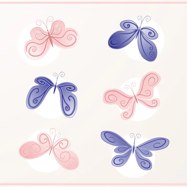 Ensemble de papillons — Image vectorielle