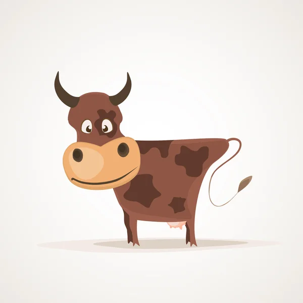 Cartoon cheerful happy cow — Stock Vector