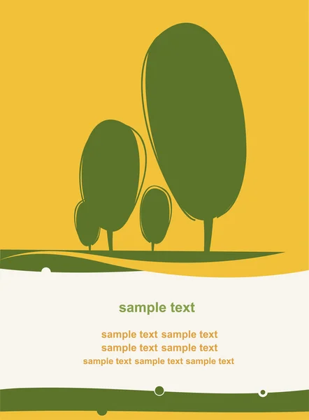 Carte postale avec un arbre stylisé — Image vectorielle