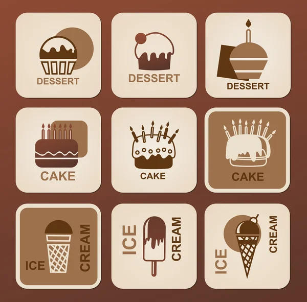 Food icons set. Vector symbols. — Stock Vector