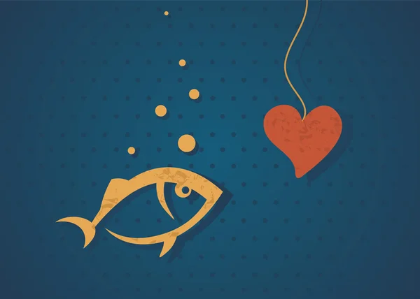 Amore pesce — Vettoriale Stock