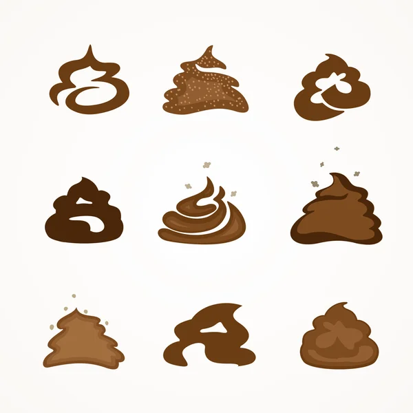 Poop or feces set — Stock Vector