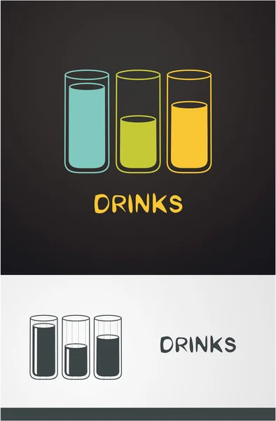 Trois verres de jus — Image vectorielle