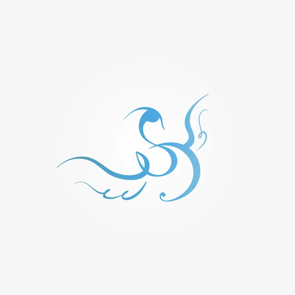 Dessin cygne bleu stylisé — Image vectorielle