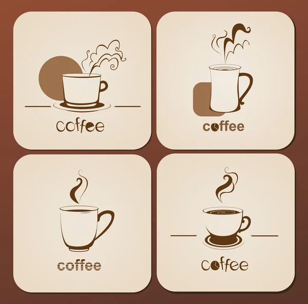 Café teken, koffie beker — Stockvector