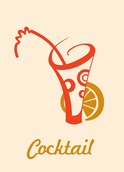 Bicchieri da cocktail con limone — Vettoriale Stock