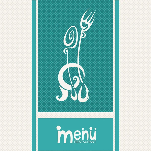 Elegante tarjeta para menú de restaurante, con cuchara, ilustración de vectores de horquilla — Vector de stock
