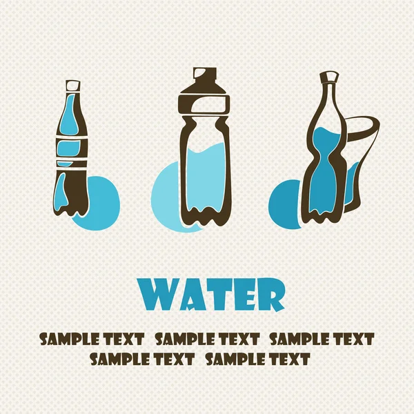 Ensemble de bouteilles d'eau — Image vectorielle