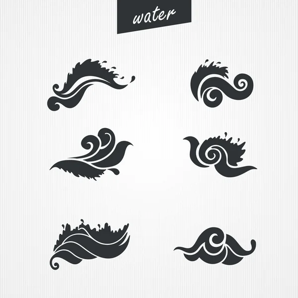 Set of wave symbols for design — Stock Vector