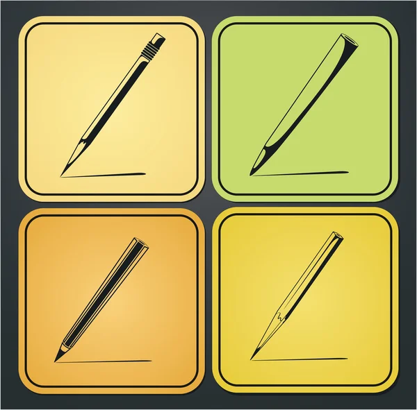 Set of vector design elements of the pencil icon — Stock Vector