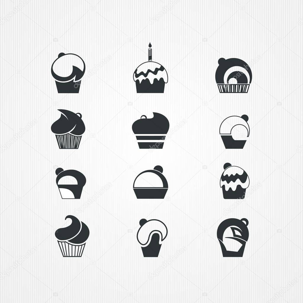 Cupcakes set. vector