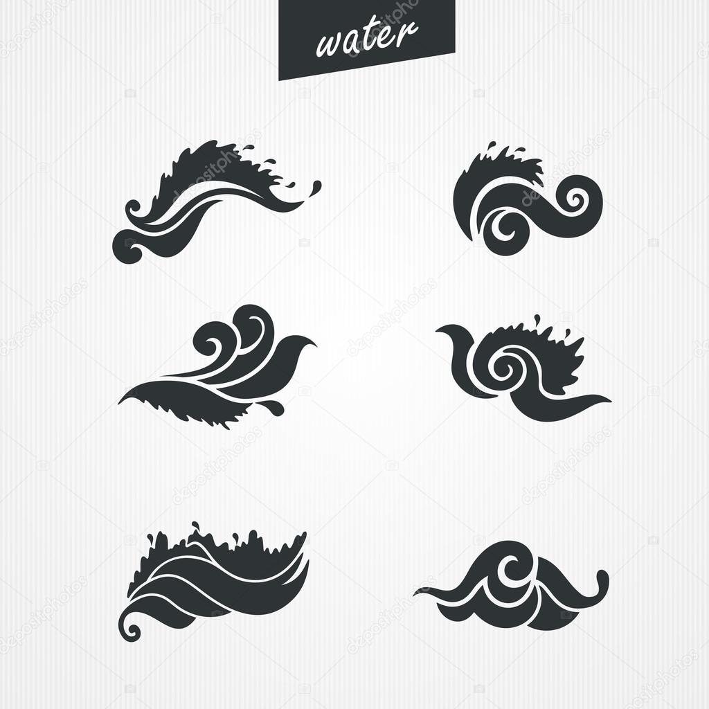 Set of wave symbols for design