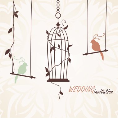 düğün davetiyesi için vektör desen