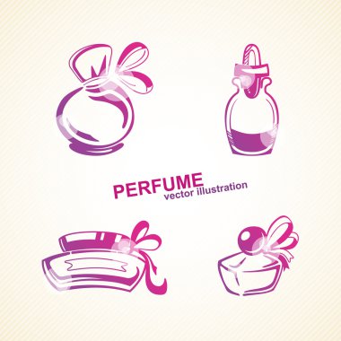 Parfümeri ayarlayın. vektör çizim