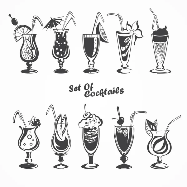 Ensemble de cocktails — Image vectorielle