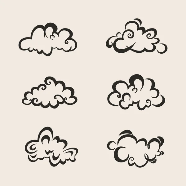 Vectorverzameling wolken — Stockvector