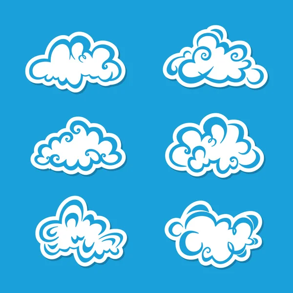 Ilustração vetorial da coleção de nuvens — Vetor de Stock