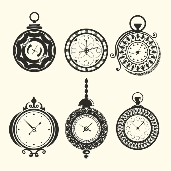 Набір старовинних годинників — стоковий вектор