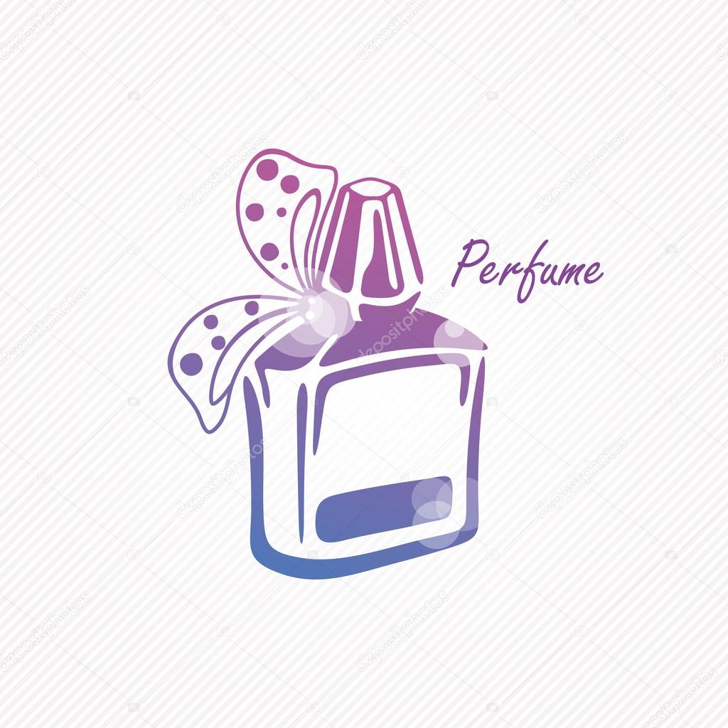 Perfume bottle with tape. Vector illustration