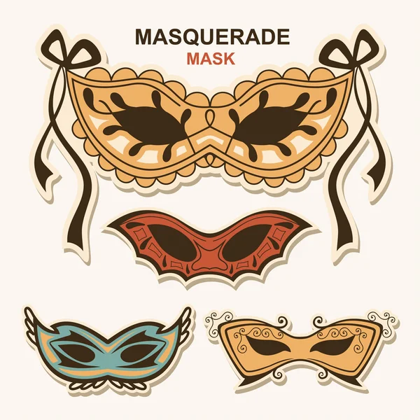 Set masques de mascarade — Image vectorielle