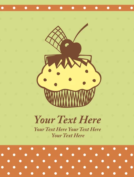 Cupcake con cereza — Vector de stock