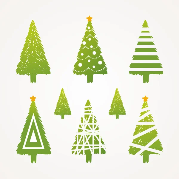 Christmas tree set — Stock Vector