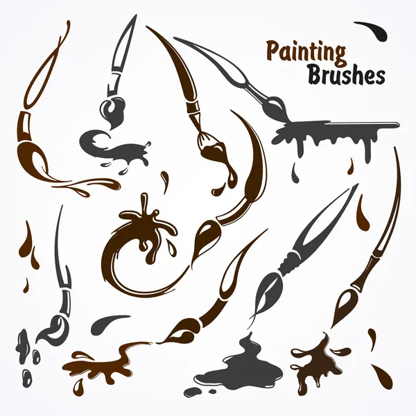 çalışmalarında Boya fırçaları.