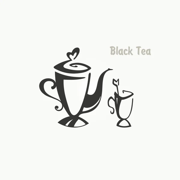 茶壶和杯子. — 图库矢量图片