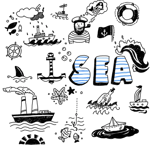 Sea symbols set — Stock Photo, Image