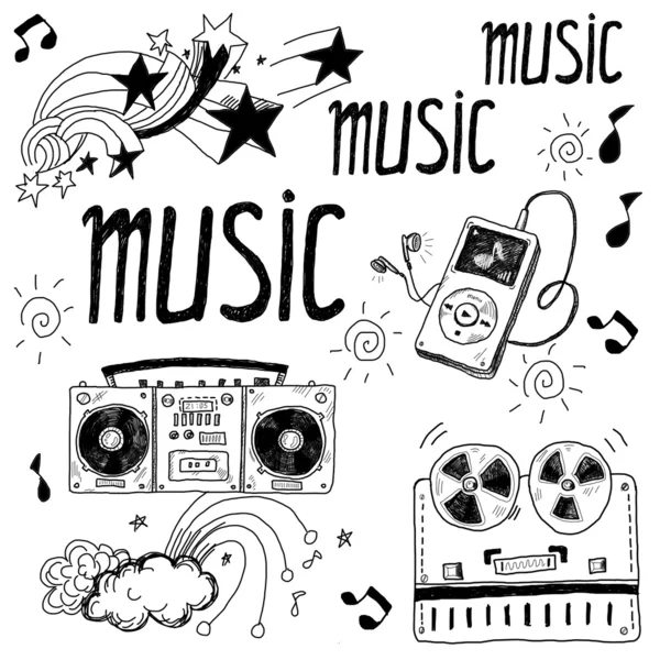 Sketchy music illustrations — Stockfoto